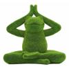 1 Pcs Meditating Yoga Frog Garden Statue In Flocked Artificial Moss Finish view 3