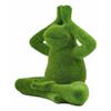 1 Pcs Meditating Yoga Frog Garden Statue In Flocked Artificial Moss Finish view 4
