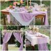 15 Pack Cheesecloth Table Runner 10Ft Cheese Cloth Table Runner 35 x120Inch Boho Gauze Table Runners Romantic Table Cloth for Wedding Birthday Party Engagement Baby Bridal Shower Table Decor(Lavender) view 2