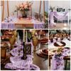 15 Pack Cheesecloth Table Runner 10Ft Cheese Cloth Table Runner 35 x120Inch Boho Gauze Table Runners Romantic Table Cloth for Wedding Birthday Party Engagement Baby Bridal Shower Table Decor(Lavender) view 3