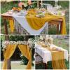 15 Pack Cheesecloth Table Runner 10Ft Romantic Cheese Cloth Table Runner 35 x120 Inch Rustic Gauze Boho Table Runners for Wedding Birthday Party Baby Bridal Shower Gender Reveal Table Decor(Mustard) view 3