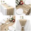 15 Pack Beige Cheesecloth Table Runner 10Ft Rustic Gauze Cheese Cloth Table Runner 35 x120 Inch Romantic Boho Table Runners for Wedding Birthday Party Bridal Baby Shower Engagement Banquet Table Dcor view 4