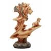 1 Pcs African Lion Statue 9.25" Family Faux Wood Resin Figurine view 3