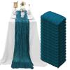 15 Pack Dark Teal Cheesecloth Table Runner 10Ft Romantic Cheese Cloth Table Runner 35 x120Inch Gauze Boho Table Runners for Wedding Birthday Party Bridal Baby Shower Reception Christmas Holiday Decor view 1