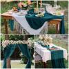 15 Pack Dark Teal Cheesecloth Table Runner 10Ft Romantic Cheese Cloth Table Runner 35 x120Inch Gauze Boho Table Runners for Wedding Birthday Party Bridal Baby Shower Reception Christmas Holiday Decor view 2