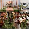 15 Pack Cheesecloth Table Runner Grass Green 10Ft Gauze Cheese Cloth Table Runner 35x120 Inch Boho Table Runners for Wedding Birthday Party Engagement Bridal Baby Shower Anniversary Christmas Decor view 3