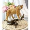1 Pcs Mountain Lion Cougar Standing On Snow Capped Weathered Log Statue Wildlife Decor view 1