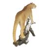 1 Pcs Mountain Lion Cougar Standing On Snow Capped Weathered Log Statue Wildlife Decor view 2