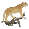 1 Pcs Mountain Lion Cougar Standing On Snow Capped Weathered Log Statue Wildlife Decor view 3