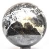 2.6" 515g Black White Onyx w/Calcite (Quartz?) Sphere Polished Natural Sparkling Gemstone Crystal Mineral Dcor Ball - Peru + Stand view 2