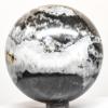 2.6" 515g Black White Onyx w/Calcite (Quartz?) Sphere Polished Natural Sparkling Gemstone Crystal Mineral Dcor Ball - Peru + Stand view 4