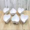 (Amazon.co.jp Exclusive) Flower Base Candle Holder Heart Centerpiece H 2.4 x W 4.9 x D 4.7 inches (6 x 12.5 x 12 cm), White 6 Pack view 1