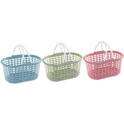 3pcs Portable Storage Basket Shower Storage Basket Plastic Shower Plastic Tote with Handle Portable Organizer Bottle Bath Stand up