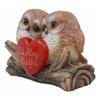 1 Pcs Romantic Owl Couple Statue Owl Always Love You Owl Lovebirds Holding Heart Sign view 3