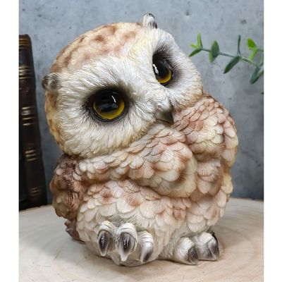 1 Pcs Tropical Brown Great Horned Baby Owl Wobbly Tiptoeing Figurine