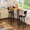 Recaceik 3 Piece Pub Dining Set, Modern Round bar Table and Stools for 2 Kitchen Counter Height Wood Top Bistro Easy Assemble for Breakfast Nook Living Room Small Space Restaurant, Rustic Brown 23.6" view 2