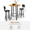 Recaceik 3 Piece Pub Dining Set, Modern Round bar Table and Stools for 2 Kitchen Counter Height Wood Top Bistro Easy Assemble for Breakfast Nook Living Room Small Space Restaurant, Rustic Brown 23.6" view 4