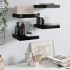 CUMYZO 4pcs Picture Frame Ledge Shelves,MDF Wall Mounted Floating Shelves for Display,Storage Storage Shelves for Living Room,Bedroom,Office High Gloss Black 9.1"x9.3"x1.5" view 2