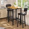 Recaceik 3 Piece Pub Dining Set, Modern bar Table and Stools for 2 Kitchen Counter Height Wood Top Bistro Easy Assemble for Breakfast Nook Living Room Small Space Restaurant, Rustic Brown 24 view 2