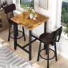 Recaceik 3 Piece Pub Dining Set, Modern bar Table and Stools for 2 Kitchen Counter Height Wood Top Bistro Easy Assemble for Breakfast Nook Living Room Small Space Restaurant, Rustic Brown 24 view 3