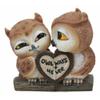 1 Pcs Valentines Kissing Love Owl Couple Decor Statue 2 Owls W/ Heart Sign view 3