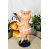 1 Pcs Voluptuous Bistro Chef The Pig With Service Plate And Cloche Dome Statue view 1