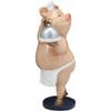1 Pcs Voluptuous Bistro Chef The Pig With Service Plate And Cloche Dome Statue view 2