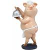 1 Pcs Voluptuous Bistro Chef The Pig With Service Plate And Cloche Dome Statue view 3