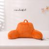 A Nice Night Faux Fur Reading Pillow Bed Wedge Large Adult Children Backrest with Arms Back Support for Sitting Up in Bed/Couch for Bedrest, Orange view 3