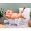 1 Pcs Sexy The Swine Pig Bathing in Bathtub Statue 6"L Animal Decor view 1