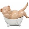 1 Pcs Sexy The Swine Pig Bathing in Bathtub Statue 6"L Animal Decor view 2