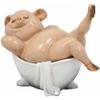 1 Pcs Sexy The Swine Pig Bathing in Bathtub Statue 6"L Animal Decor view 4
