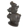 1 Pcs Of 9" H Cast Iron Rustic Farmhouse Stacked 3 Little Pigs Decorative Figurine view 2