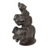 1 Pcs Of 9" H Cast Iron Rustic Farmhouse Stacked 3 Little Pigs Decorative Figurine view 3