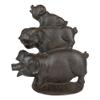 1 Pcs Of 9" H Cast Iron Rustic Farmhouse Stacked 3 Little Pigs Decorative Figurine view 4