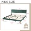 AGARTT Upholstered Platform Bed Frame King Size with Headboard and Footboard/Wooden Slats Support/No Box Spring Needed/Easy Assembly,Green Velvet view 2