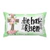 Bible Verse Christian Quote He is Risen Cross Floral Polka Dots Lumbar Pillow Covers Farmhouse 14x24 Canvas Religious Easter Cushion Covers Rectangle Pillow Covers Outdoor for Couch Home Decor view 1