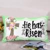Bible Verse Christian Quote He is Risen Cross Floral Polka Dots Lumbar Pillow Covers Farmhouse 14x24 Canvas Religious Easter Cushion Covers Rectangle Pillow Covers Outdoor for Couch Home Decor view 3