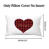 Rebbygena Lumbar Throw Pillow Covers 14x24 Farmhouse Decorative Throw Pillows Cover I Love You Heart Red Black Plaid Valentines Day Accent Pillows Case Cushion Covers Home Decor view 2