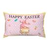Cute Happy Easter Gnome Pink Yellow with White Polka Dots Lumbar Pillow Covers Farmhouse 12x20 Canvas Easter Bunny Cushion Covers Rectangle Pillow Covers Outdoor for Couch Home Decor view 1