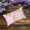 Cute Happy Easter Gnome Pink Yellow with White Polka Dots Lumbar Pillow Covers Farmhouse 12x20 Canvas Easter Bunny Cushion Covers Rectangle Pillow Covers Outdoor for Couch Home Decor view 3