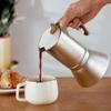 Coffee Makers Stainless Steel Stovetop Espresso Machine, Moka Pot, Brewing Coffee Coffee Pot, 3-6 Cup Espresso Pot, Outdoor Camping Coffee Equipment (Color : Silver, Size : 150ML) view 2