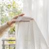 LANTIME White Sheer Curtains 96 inches Long, Pinch Pleated Stripe Window Sheer Curtains Panels Drapery, 72" W x 96" L, Set of 2 view 1