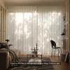 LANTIME White Sheer Curtains 96 inches Long, Pinch Pleated Stripe Window Sheer Curtains Panels Drapery, 72" W x 96" L, Set of 2 view 2