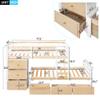 Hlcodca Elegant Loft Bunk Bed with 6 Storage Drawers,Wooden Twin Over Twin Bunk Bed with Built-in Ladder and Guardrails,for Kids Boys Girls Teens Adults Bedroom (Natural#O) view 2
