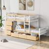 Hlcodca Elegant Loft Bunk Bed with 6 Storage Drawers,Wooden Twin Over Twin Bunk Bed with Built-in Ladder and Guardrails,for Kids Boys Girls Teens Adults Bedroom (Natural#O) view 4