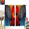 African Beauty Portrait Window CurtainsAbstract African Women Dressed Traditional Headscarf Large Earrings, Sunset Landscape Ethnic Print Blackout Curtains for Living Room 63x63in view 3