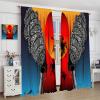 African Beauty Portrait Window CurtainsAbstract African Women Dressed Traditional Headscarf Large Earrings, Sunset Landscape Ethnic Print Blackout Curtains for Living Room 63x63in view 4