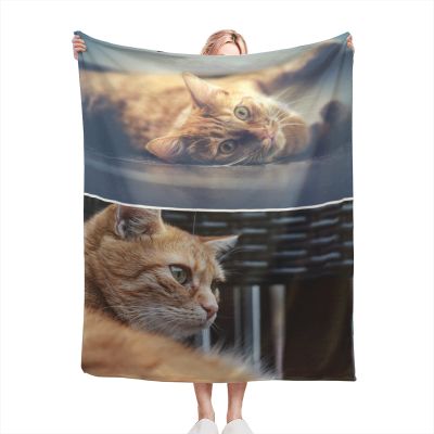 Custom Blanket With Photo Personalized Bedding Throw Blankets Customized Flannel Fleece Blankets for Mother Father Family Friends Lovers Pets Wedding Valentine's Day Customized Gift 2 Photos 40"x50"