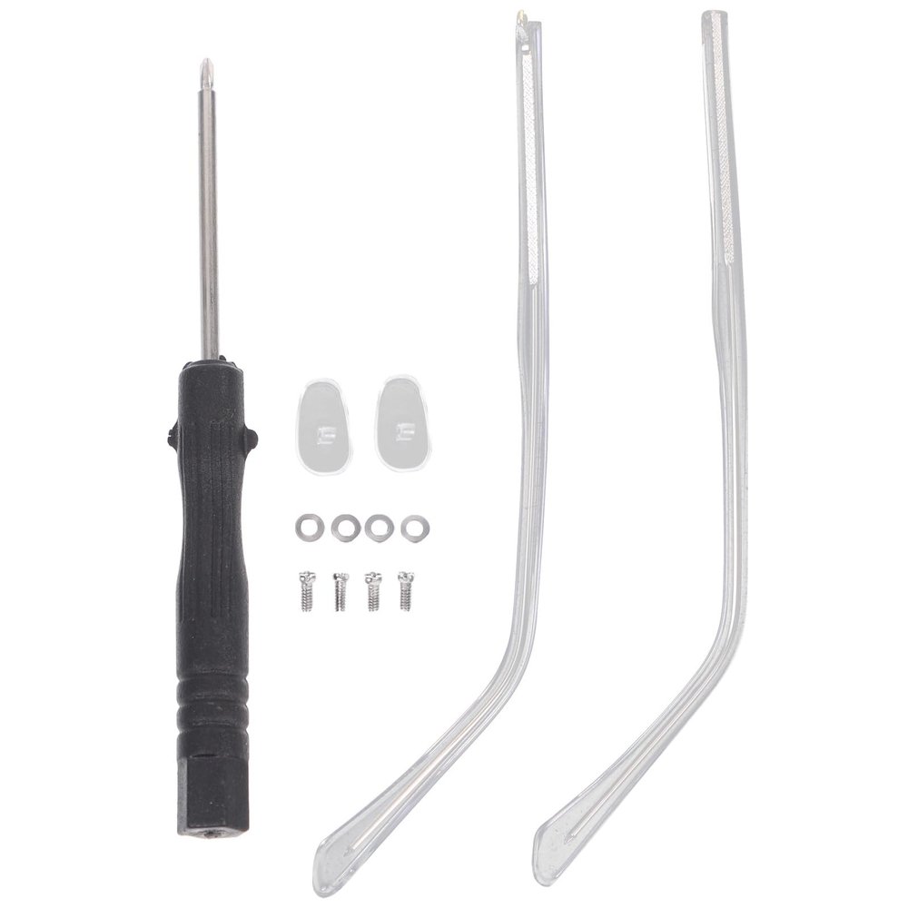 iplusmile 1 Pair Metal Glasses Replacement Temple, Clear Eyeglasses Arms Legs, Glasses Repair DIY Kit with Screw Nose Pads Screwdriver Washers
